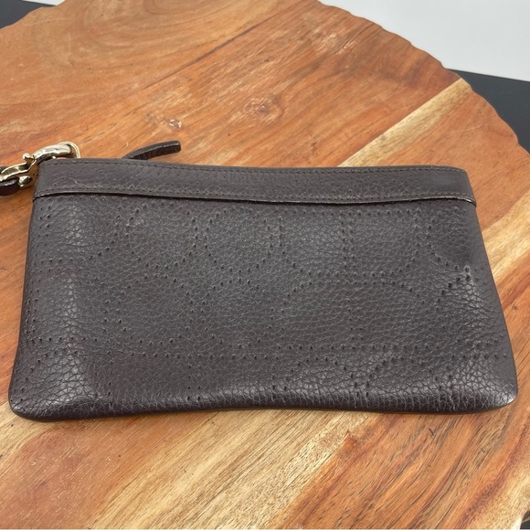 Vintage Kate spade wristlet brown leather perforated - Picture 2 of 7